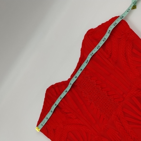 Forever 21 Contemporary Red Lace Strapless Dress Size Medium - Picture 8 of 10